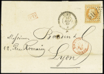TUNIS N°31 40c orange obl. GC 5107 sur lettre de Tunis
