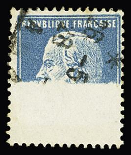 N°177 Pasteur, partie basse du timbre sans impression