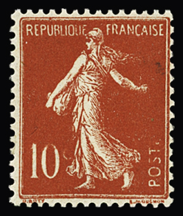 N°135 sans "ES" à "POSTES" et "c" de 10c obstrué,