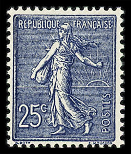 N°132a 25c bleu foncé, bon centrage, neuf **, TB