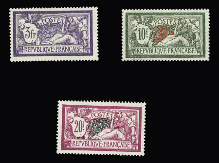 N°206 à 208 Merson 3f, 10f et 20f, neuf **, très