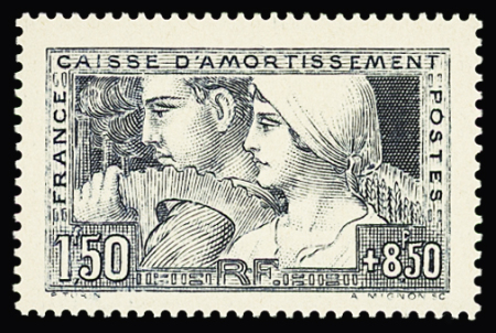 N°252b 1f50+8f50 Le Travail, Type III, essai de couleur