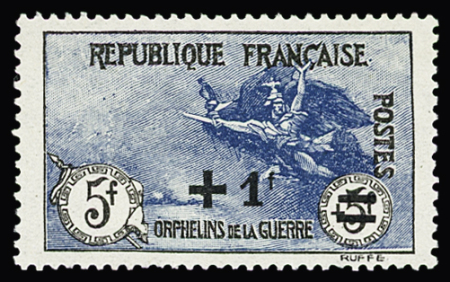 N°169a +1f sur 5f+5f noir et bleu, neuf **, très