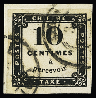 N°1 10c LITHO obl. càd sur petit fragment, grandes