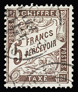 N°27 5f marron, obl. càd, TTB