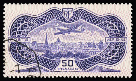 N°15b 50f Burelé avec burelage renversé, obl. très
