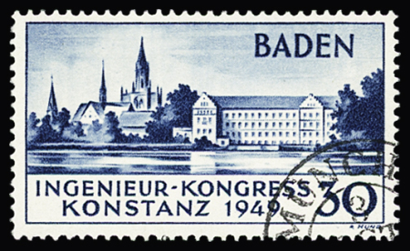 BADE N°46a 30p bleu, 2è tirage, bien centré, obl.