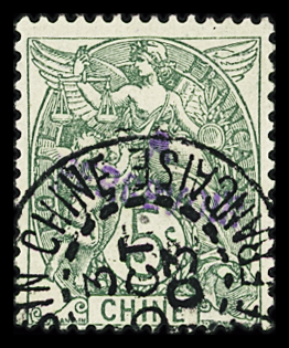 TAXE N°10a 5c vert, surcharge violette, obl. càd