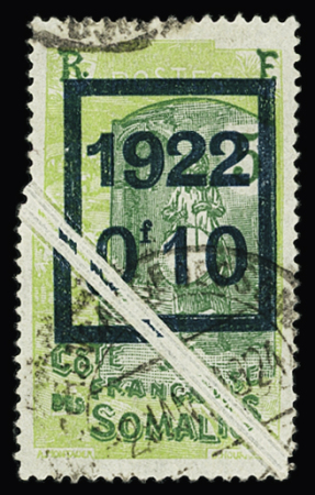 N°101 0f10 sur 5c vert-jaune et vert, variété superbe