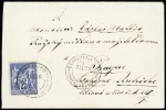 Autriche : France n°79 OBL CAD "Exposon Univelle poste & télégraphe" (1878) sur lettre pour Prague. TB