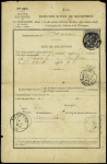 Grèce : N°89 OBL Paris 70 R.Guichard (1890) sur demande n°287 d'avis de réception d'une lettre de valeur déclarée pour l'étranger avec CAD d'arrivée Corfou. RR et TB