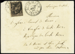 San Jose de Costa-Rica : n°97 OBL CAD "St Ismier Isère" (1896 sur lettre du 1er échelon de poids au tarif unique U.P.U du 1.10.1881. TB