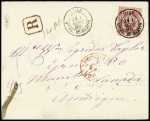 Canada : n°98, 50c rose, OBL CAD "Lille Qer St Martin" seul sur lettre recommandée du 1er échelon de poids pour Manitoba. TB