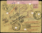 Transvaal : n°98, 50c rose, OBL "Nice Place Grimaldi" (1901) sur lettre recommandée au tarif unique U.P.U du 1.10.1881 avec nombreux transits et réexpéditions au recto et au verso et bande de censure rose "opened und