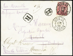Nouvelle-Calédonie : n°98, 50c rose, OBL CAD "Paris 25 R.Danton" (1898) sur lettre pour Boulouparis réexpédiée à Nouméa, avec au verso CAD de Boulouparis et Nouméa. RR et TB