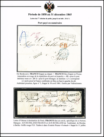 1859-64, Selection of 13 stampless PRE-PAID covers