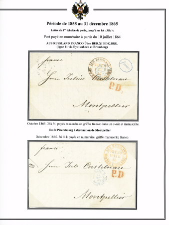 1859-64, Selection of 13 stampless PRE-PAID covers