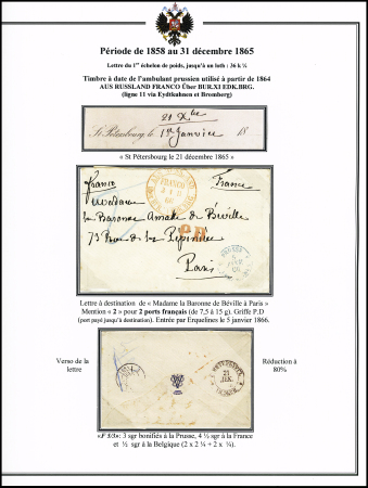 1859-64, Selection of 13 stampless PRE-PAID covers