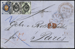1866 (18 Nov.) Folded cover from Warsaw (POLAND) to