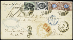 1869 (20 Oct.) Envelope from Warsaw to Paris/France,
