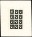 2 feuillets avec blocs de 12 timbres 1 penny et 2 pence