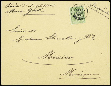 N°102 OBL CAD "Paris rue Bleue" (1889) sur imprimé pour Mexico. TB