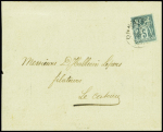 N°75 perf "CC" OBL "Onnaing Nord" (1898) sur carte de la Compagnie des Mines de Crespin. Rare et TB