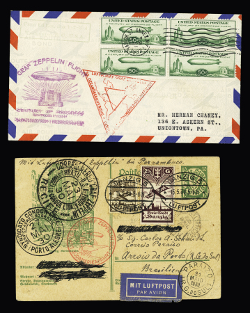 1930-32, Six Zeppelin covers from Germany, Russia and