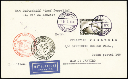 1930-32, Six Zeppelin covers from Germany, Russia and