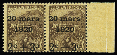 N°36a 2c.+3c. s. 50c.+50c., variété deuxième c