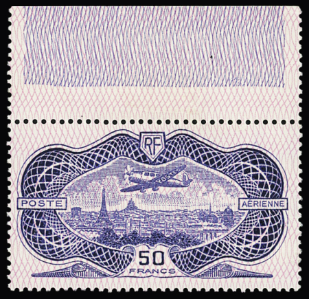 N°15 50f. burelé, neuf ** avec bdf, TTB