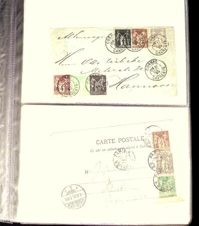 +38 lettres au type SAGE dont affts multicolores, entiers,