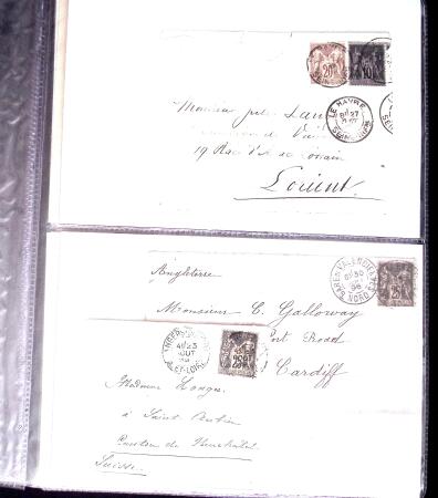 +38 lettres au type SAGE dont affts multicolores, entiers,