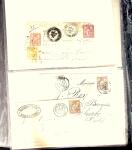 +38 lettres au type SAGE dont affts multicolores, entiers,