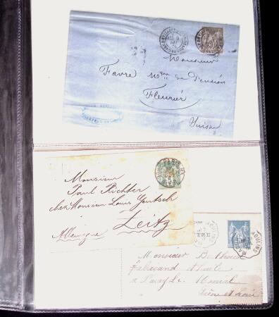 +38 lettres au type SAGE dont affts multicolores, entiers,