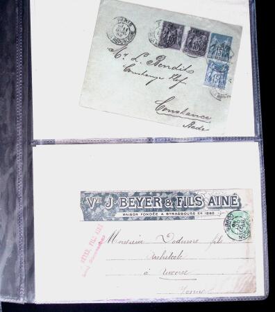 +38 lettres au type SAGE dont affts multicolores, entiers,