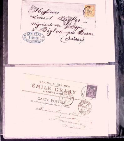 +38 lettres au type SAGE dont affts multicolores, entiers,