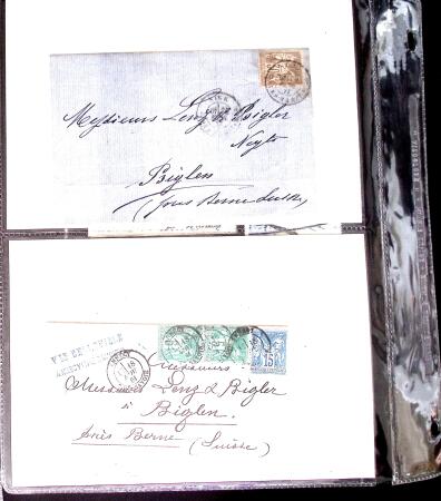 +38 lettres au type SAGE dont affts multicolores, entiers,