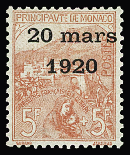 N°43 5f.+ 5f. rose s. verdâtre, neuf avec trace de