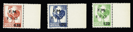 COGNAC N°1 à 3, neufs sans trace de charnière avec