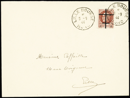 LILLE N°1i variété surcharge renversée sur lettre,