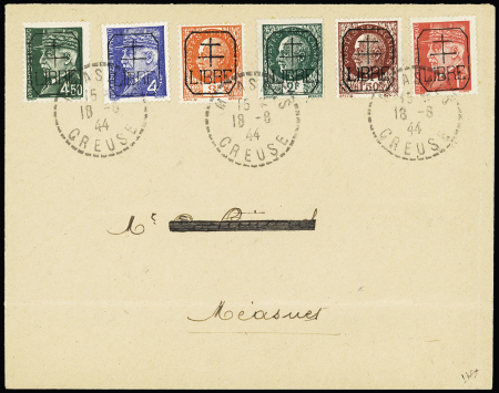 MEASNES N°1 à 6 série complète, sur lettre. TB.