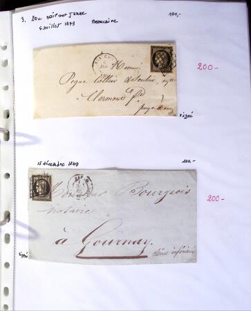 1849-1955, 218 lettres et cartes avec timbres seuls,