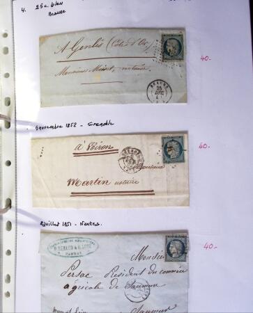 1849-1955, 218 lettres et cartes avec timbres seuls,
