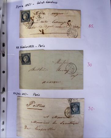 1849-1955, 218 lettres et cartes avec timbres seuls,