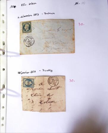 1849-1955, 218 lettres et cartes avec timbres seuls,