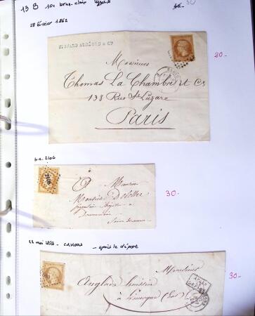 1849-1955, 218 lettres et cartes avec timbres seuls,