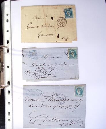1849-1955, 218 lettres et cartes avec timbres seuls,