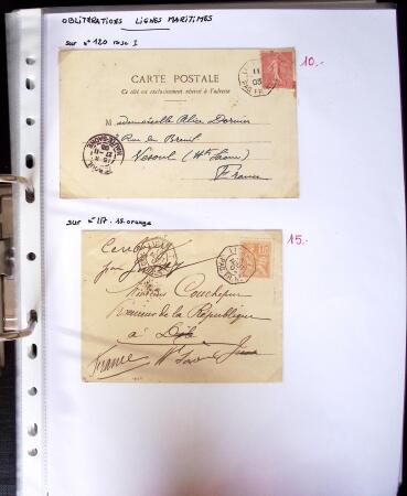 1849-1955, 218 lettres et cartes avec timbres seuls,