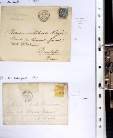 1849-1955, 218 lettres et cartes avec timbres seuls,